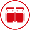 Two red vials icon